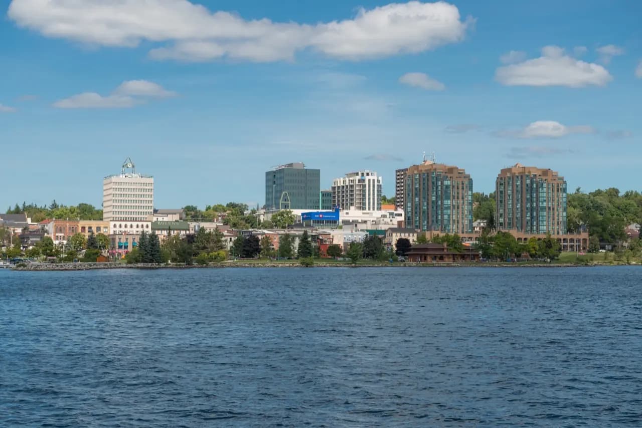 Barrie, Ontario waterfront on Kempenfelt Bay, Lake Simcoe — cobbler and shoe repair service area