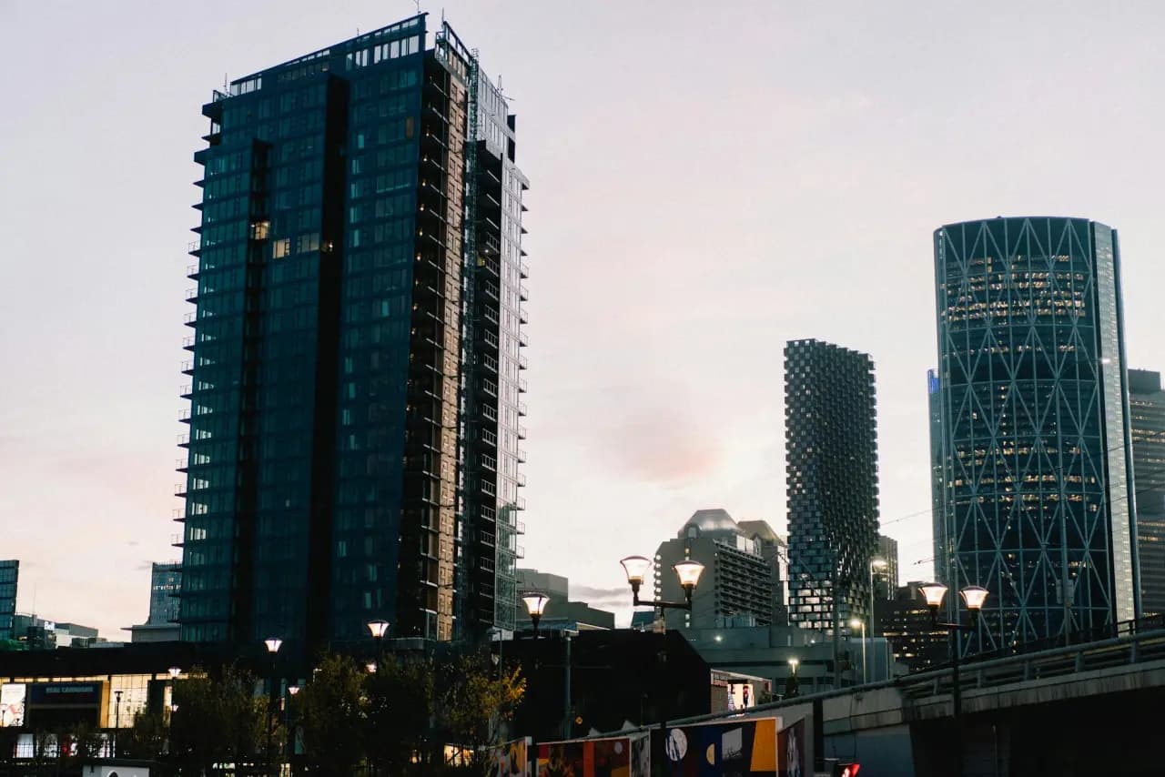 Calgary skyline with downtown towers