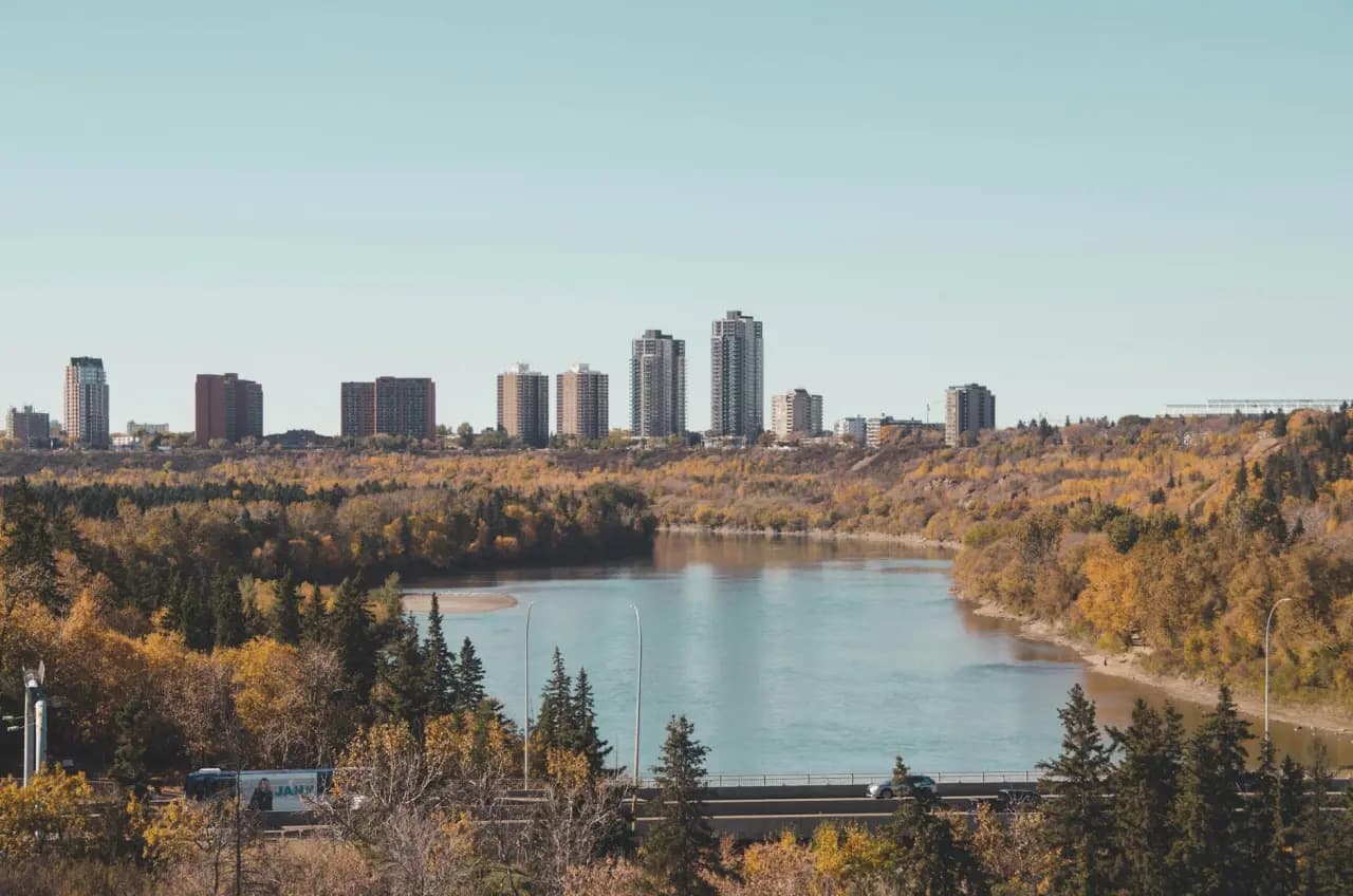 Edmonton skyline and river valley