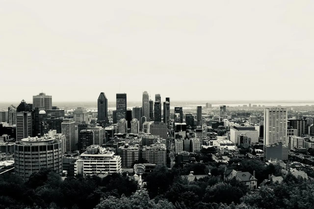 Montreal skyline with downtown buildings