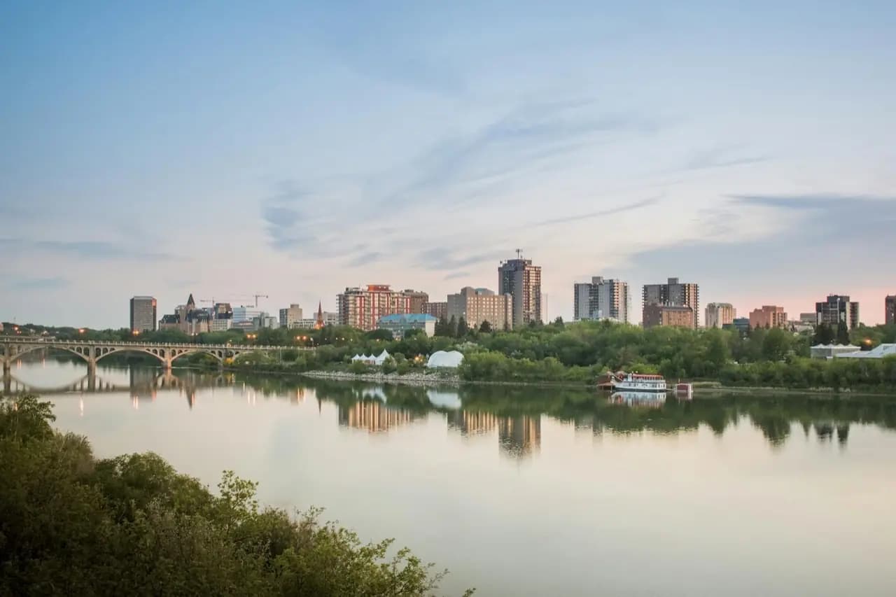 Saskatoon, Saskatchewan South Saskatchewan River and bridges — cobbler and shoe repair service area